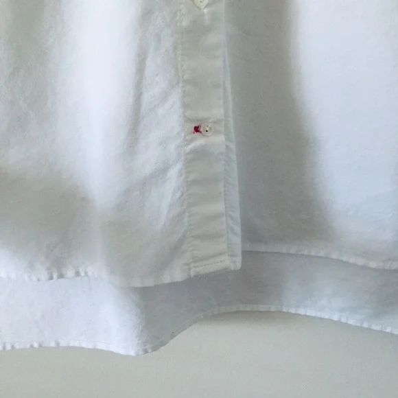 Zara Basic White Oversized Button-Down Boyfriend Shirt With Zara Logo Size US M - Picture 8 of 11